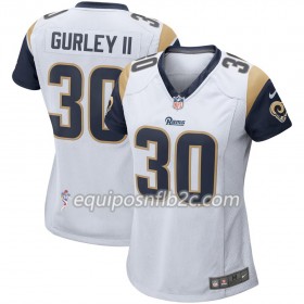 Camiseta Mujer NFL Los Angeles Rams Todd Gurley II 30 Nike Blanco 